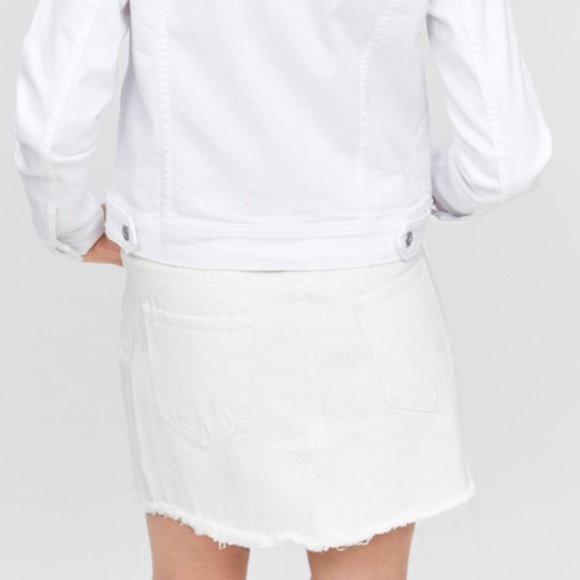 Zara White Denim Mini Skirt Button Fly XS - Picture 5 of 8